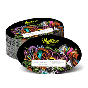 Custom printed Oval Business Cards by IWN Printing Chicago