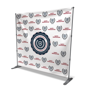 Custom printed Telescopic Backdrop Banner Stands by IWN Printing Chicago